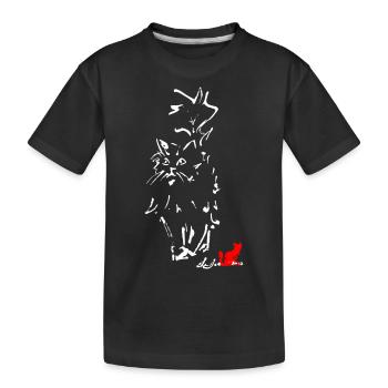 CAT CHEVEUX LONGS - T-shirt bio Premium Enfant - noir - Devant