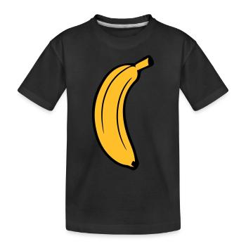 obst banane lecker gesund essen bananenschale krum - Kinder Premium Bio T-Shirt - Schwarz - Vorne