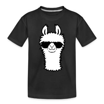 Lama moelleux cool - T-shirt bio Premium Enfant - noir - Devant