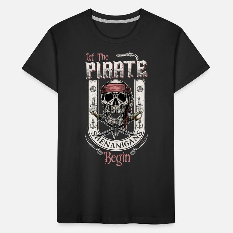 Let The Pirate Shenanigans Begin Tattoo Style Kids' Premium Organic T-Shirt