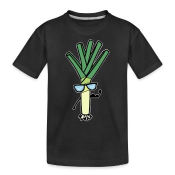 Lauch - Kinder Premium Bio T-Shirt - Schwarz - Vorne