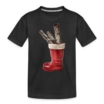 Santa Claus Boots Car Parts Ignition Cable Christmas - Kids' Premium Organic T-Shirt - black - Front