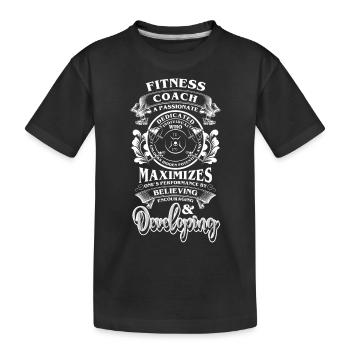 Fitnesstrainer Trainieren Ausbildung - Kinder Premium Bio T-Shirt - Schwarz - Vorne