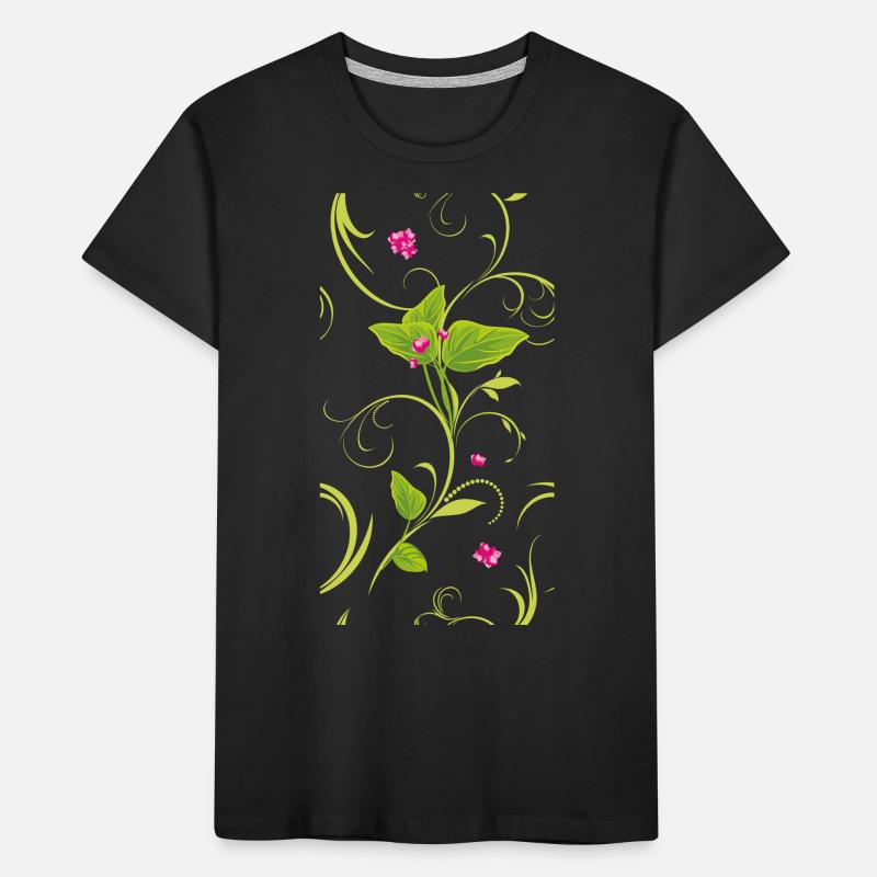 Branche avec des fleurs roses T-shirt bio Premium Enfant
