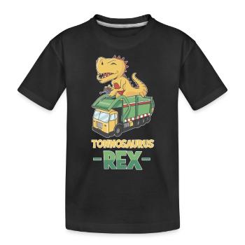 Tonnosaurus Rex - Kinder Premium Bio T-Shirt - Schwarz - Vorne