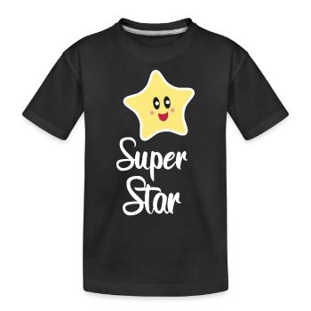 Star: Super star - Kids' Premium Organic T-Shirt - black - Front