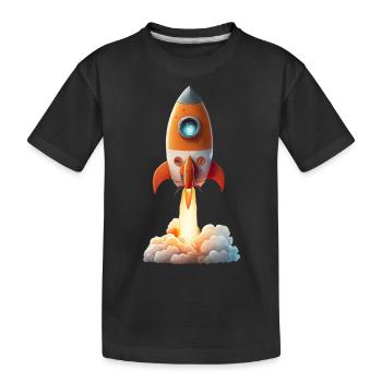 Rocket - Kids' Premium Organic T-Shirt - black - Front