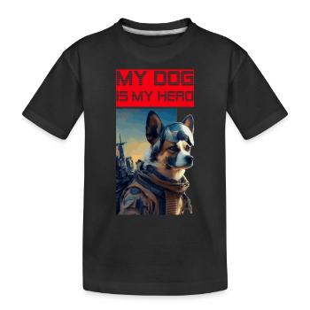 Mon chien est mon héros en tant que protecteur et ami - T-shirt bio Premium Enfant - noir - Devant