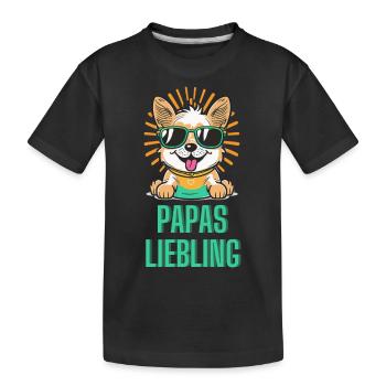 Papas Liebling - Kinder Premium Bio T-Shirt - Schwarz - Vorne