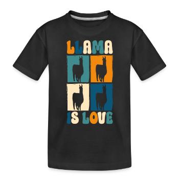 Llama Farm Animal South America Gentle - Kids' Premium Organic T-Shirt - black - Front