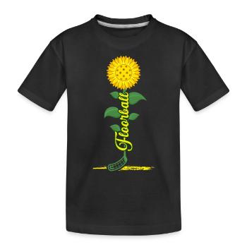 Floorball Unihockey FLOORBALL-Sommer Floorballer - Kinder Premium Bio T-Shirt - Schwarz - Vorne