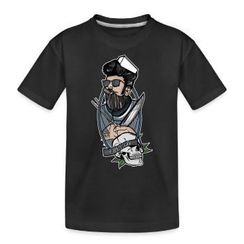 Butcher // Oldschool // Illustration - Kids' Premium Organic T-Shirt - black - Front