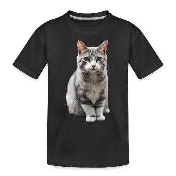 Chat domestique, chaton, chat, chat siamois, propriétaire de chat - T-shirt bio Premium Enfant - noir - Devant