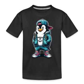 Pingouin Hipster Se dandiner avec Style - T-shirt bio Premium Enfant - noir - Devant