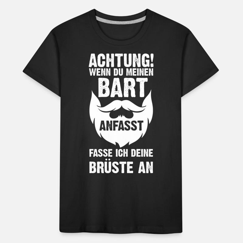 Bärtig Bartträger Schnurrbart Bart Kinder Premium Bio T-Shirt