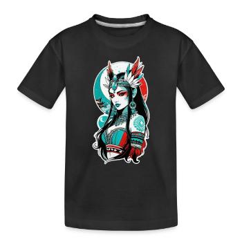 Indische Prinzessin - Aztek - Kinder Premium Bio T-Shirt - Schwarz - Vorne