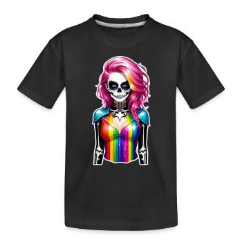Halloween - Rock & Regenbogen - Kinder Premium Bio T-Shirt - Schwarz - Vorne