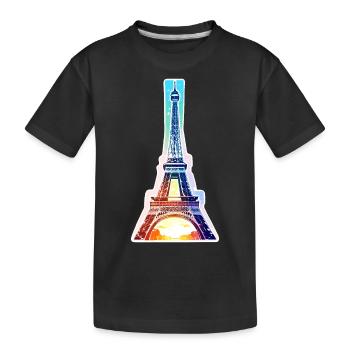 Eiffelturm #13 - Kinder Premium Bio T-Shirt - Schwarz - Vorne