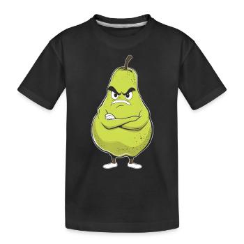 Birne - Kinder Premium Bio T-Shirt - Schwarz - Vorne