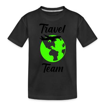 travel team - Kinder Premium Bio T-Shirt - Schwarz - Vorne