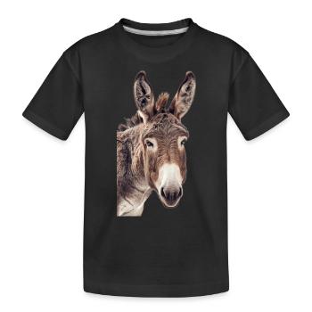 Donkey - Kids' Premium Organic T-Shirt - black - Front
