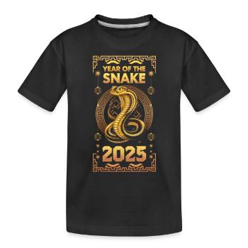 Chinesisches Neujahr 2025 Frohes chinesisches - Kinder Premium Bio T-Shirt - Schwarz - Vorne