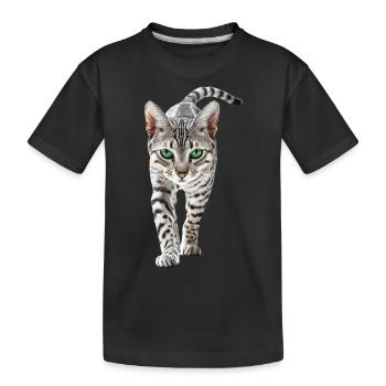 Ägyptische Mau - Kinder Premium Bio T-Shirt - Schwarz - Vorne