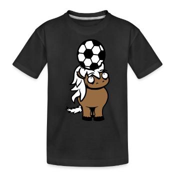 cheval football ballon jeu en-tête club fan hobby - T-shirt bio Premium Enfant - noir - Devant