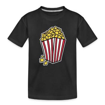 Popcorn Theatre Cinema Movies Streaming Dvd Evening - Kids' Premium Organic T-Shirt - black - Front