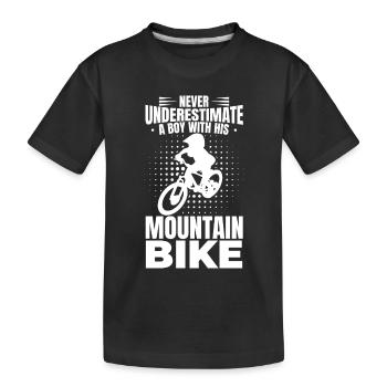 Garçon vététiste - T-shirt bio Premium Enfant - noir - Devant