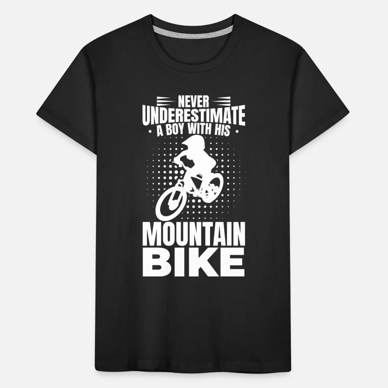 Mountainbiker Junge Kinder Premium Bio T-Shirt