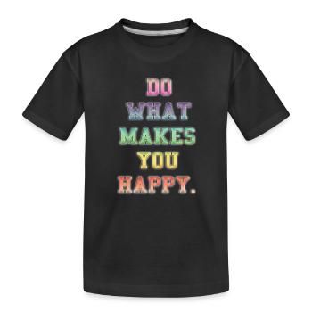 Inspirierende farbenfrohe Glücksbotschaft - Kinder Premium Bio T-Shirt - Schwarz - Vorne