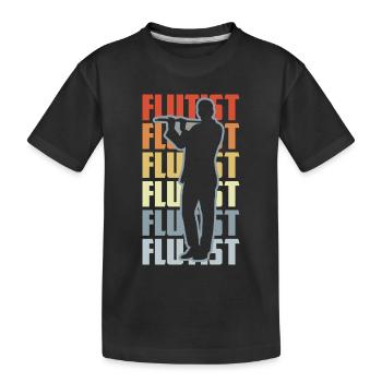 Retro Flötist - Kinder Premium Bio T-Shirt - Schwarz - Vorne