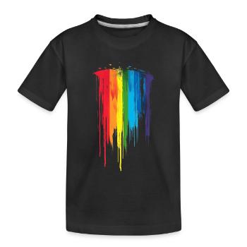 Subtle and Cool Dripping Pride Flag Rainbow Design - Kids' Premium Organic T-Shirt - black - Front