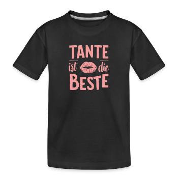 Tante Beste Liebe Dankbarkeit Familie Ehrentag - Kinder Premium Bio T-Shirt - Schwarz - Vorne