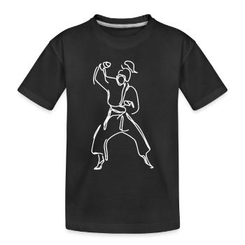 Female Karateka - Kids' Premium Organic T-Shirt - black - Front