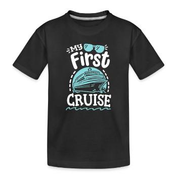 Erster Kreuzfahrturlaub - Kinder Premium Bio T-Shirt - Schwarz - Vorne