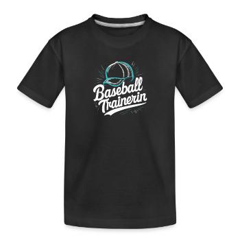 Baseball-Trainerin Coach Inspiration Anerkennung - Kinder Premium Bio T-Shirt - Schwarz - Vorne