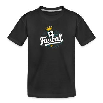 Fußballjunge Fanartikel Deko Spiel Sport - Kinder Premium Bio T-Shirt - Schwarz - Vorne
