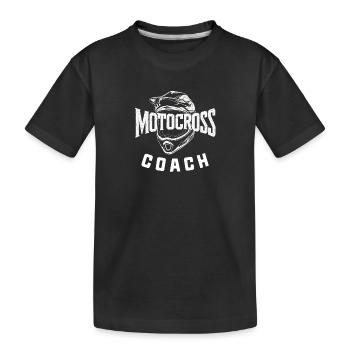 Motocross-Helm Track Coach - Kinder Premium Bio T-Shirt - Schwarz - Vorne