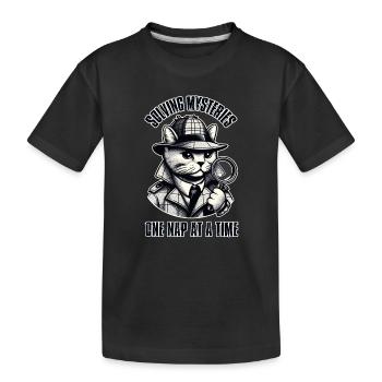 Résoudre des mystères, une sieste à la fois ! - T-shirt bio Premium Enfant - noir - Devant