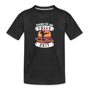 Danke für die tolle Zeit beim Taekwondo Retro - Kinder Premium Bio T-Shirt - Schwarz - Vorne