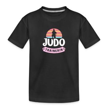 Judo-Trainerin Shirt Kampfsport Lehrerin Matte - Kinder Premium Bio T-Shirt - Schwarz - Vorne