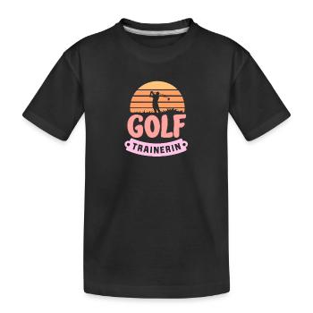 Golf-Trainerin Perfektes Präsent Lehrerin Sport - Kinder Premium Bio T-Shirt - Schwarz - Vorne