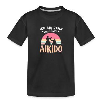 Aikido-Shirt Kampfkunst Training Geschenk Fans - Kinder Premium Bio T-Shirt - Schwarz - Vorne