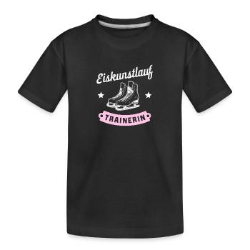 Eiskunstlauf-Trainerin Eisprinzessin Fanartikel - Kinder Premium Bio T-Shirt - Schwarz - Vorne
