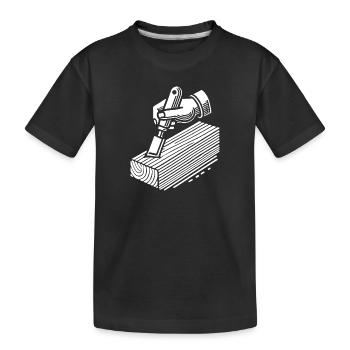 Wood Carving Design - Kids' Premium Organic T-Shirt - black - Front