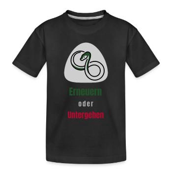 Renew or perish - Kids' Premium Organic T-Shirt - black - Front