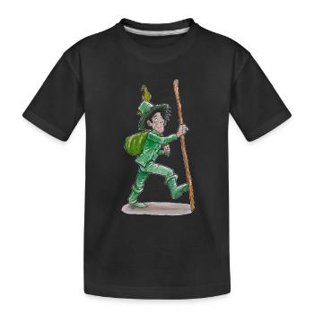 Le vagabond vert "GreenVagrant" en vadrouille - T-shirt bio Premium Enfant - noir - Devant
