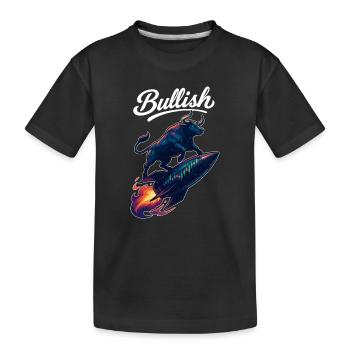 Aktien Bulle Stier Chart Gewinn Rakete Geschenk - Kinder Premium Bio T-Shirt - Schwarz - Vorne